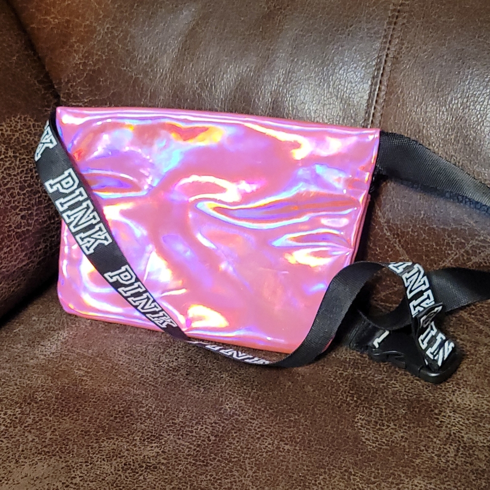 "Pinkish" Iridescent Fanny Pack, Pink-like, N0T Victoria's Secret (400) - Picture 3 of 8